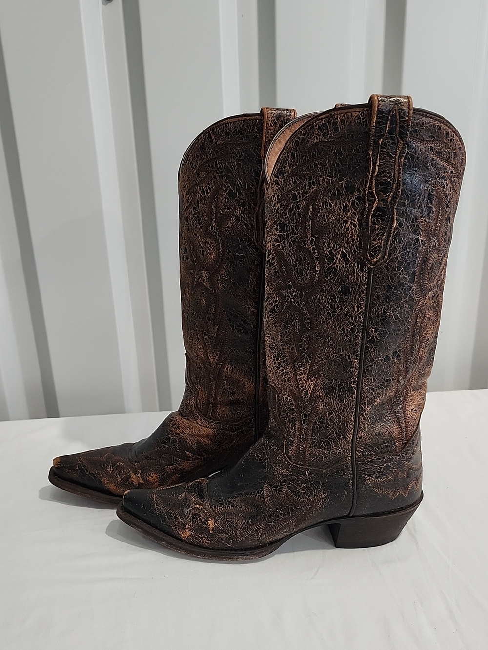 Redneck Riviera Womens Brown Distressed Leather Cowgirl Boots Sz 7 Western Rodeo